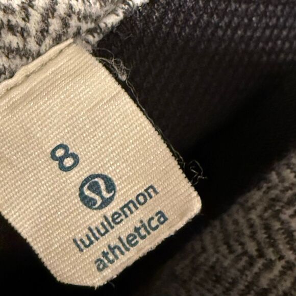 Lululemon Base Runner 1/2 Zip Mini Check Pique Heathered Black White Size 8 - Picture 8 of 8